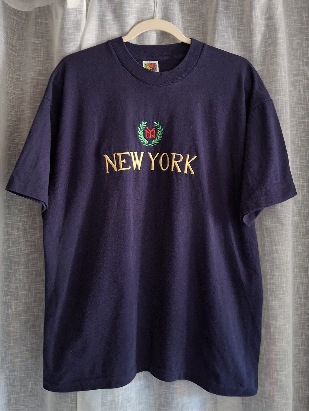 Vintage Embroidered New York T Shirt Size XL